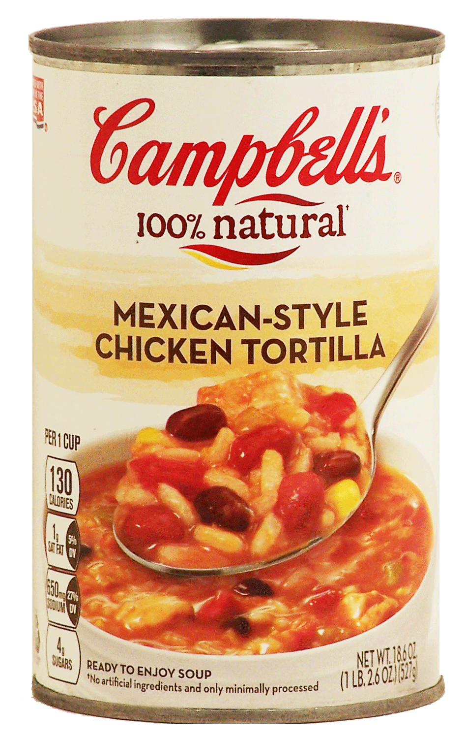 Campbell's 100% Natural mexican style chicken tortilla ready to serve soup Full-Size Picture